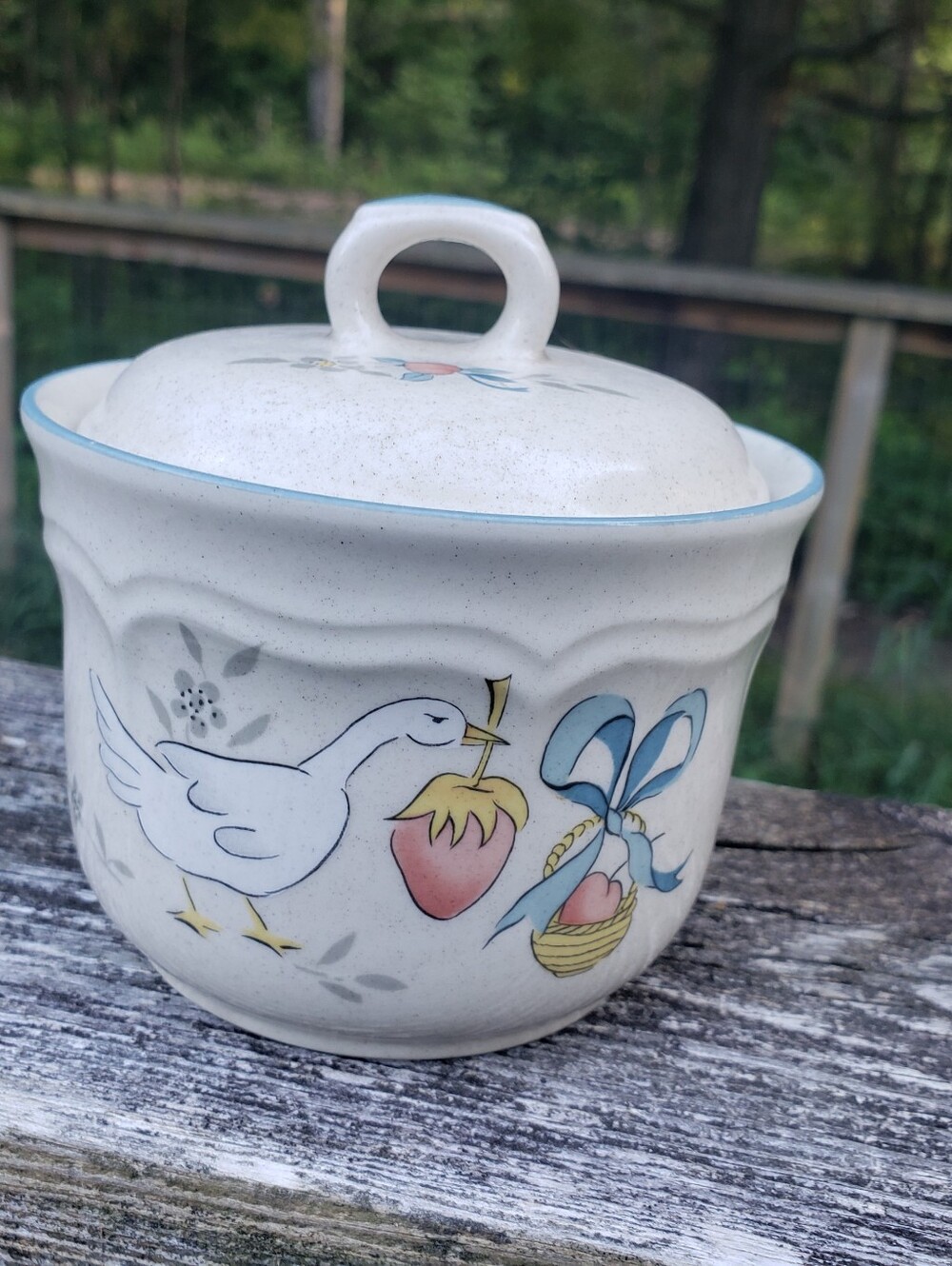 Vintage 90s Goose Sugar Dish With Lid